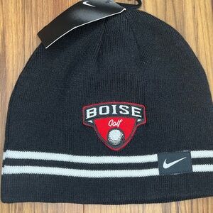 Nike Black and Gray Beanie with Boise Golf Emblem